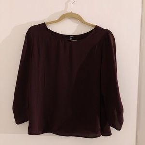 Maroon blouse with open back
